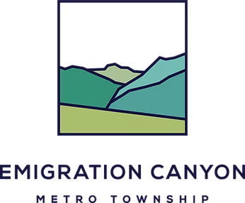 Graphic illustration of layered mountains and rolling hills