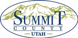 Mountain range graphic above the text Summit County Utah